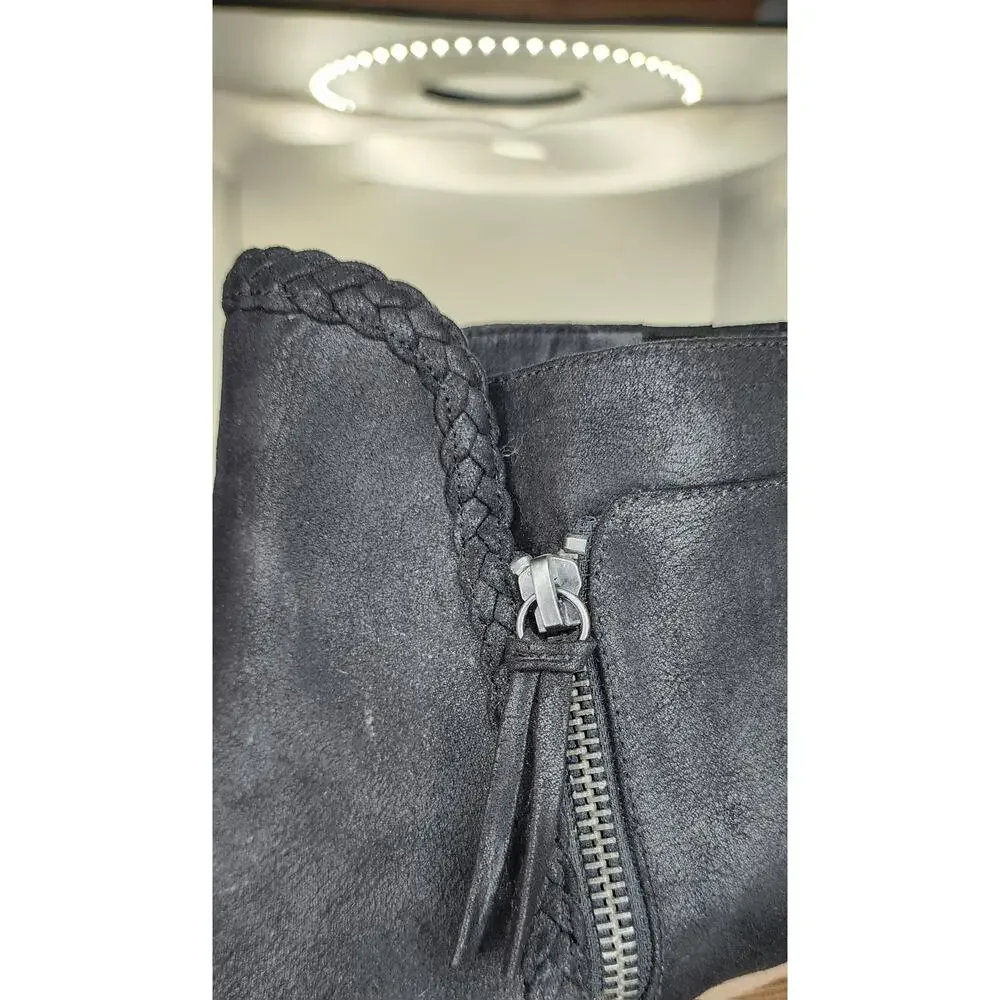 Torrid Women’s Black Ankle Booties‎ Braided Trim Side Zip Size 11W